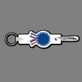 4mm Clip & Key Ring W/ Colorized Rosette Ribbon Key Tag